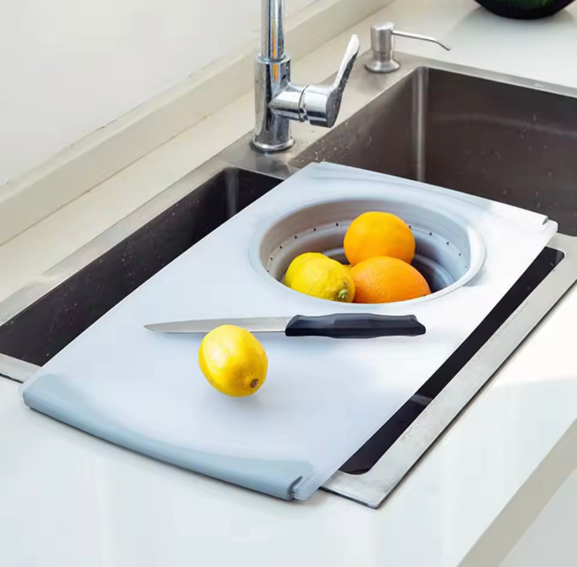 MultiFunctional Cutting Board With Sink Drain Basket