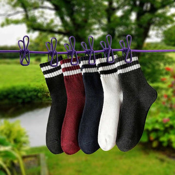 Portable Clothesline With 12 Clips