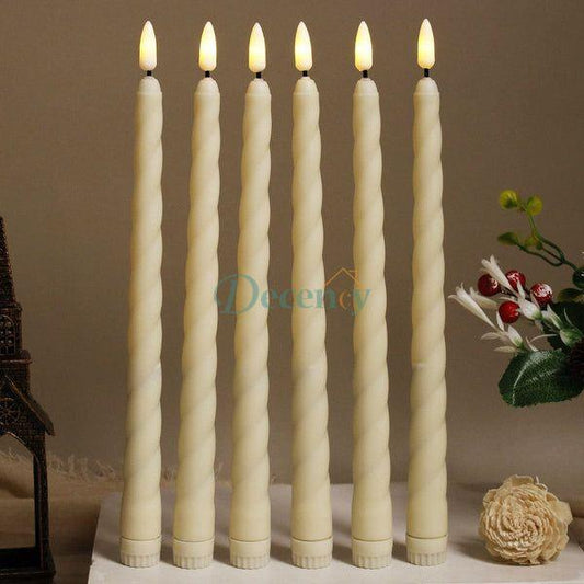  LED Flameless Candlesticks for Decor Elegant Battery-Operated Taper Candles – Safe & Realistic Glow for Home, Events, and Celebrations