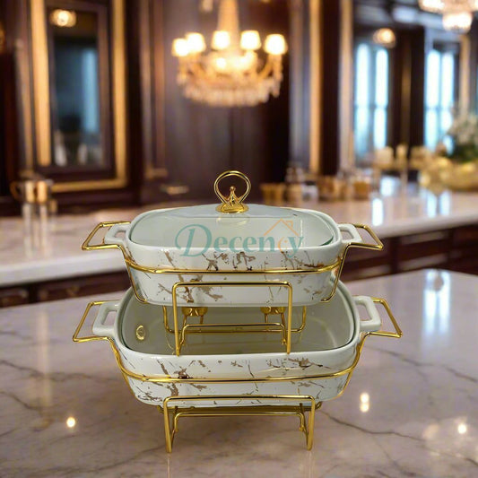 porcelain serving dish with lid  rectangular ceramic casserole dish  oven-to-table porcelain bakeware  white ceramic serving tray with handles  elegant lidded serving dish