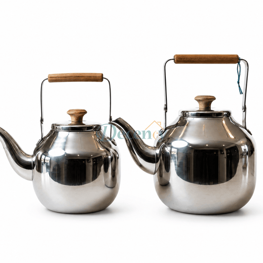 Premium Stainless Steel Tea Kettle Set with Wooden Handle & Lid