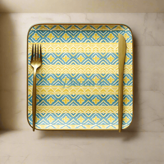 Danny Home ColorSplash Square Ceramic Plate – Durable & Elegant