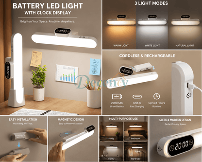 LED Light with Display Light Bar Time Display