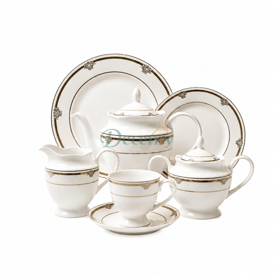 24 PCS Tea Set with Elegant -Cups, Saucers & Serving Accessories ( 8 )