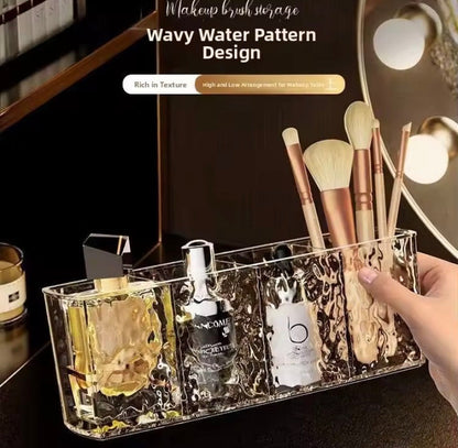 Acrylic Makeup Brush Organizer & 4-Grid Cosmetic Holder