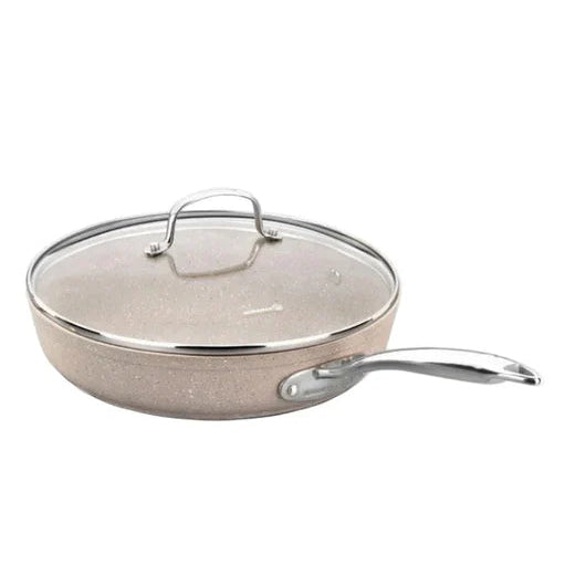 Korkmaz Granita Non-Stick Aluminum Fry Pan with Glass Lid 28cm – 3.0L
