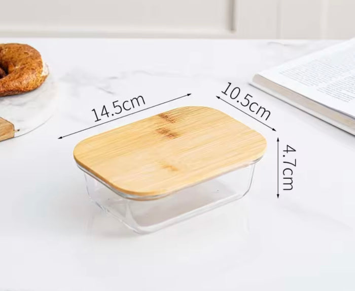 Set of 3 Glass Lunch Boxes with Bamboo Lids