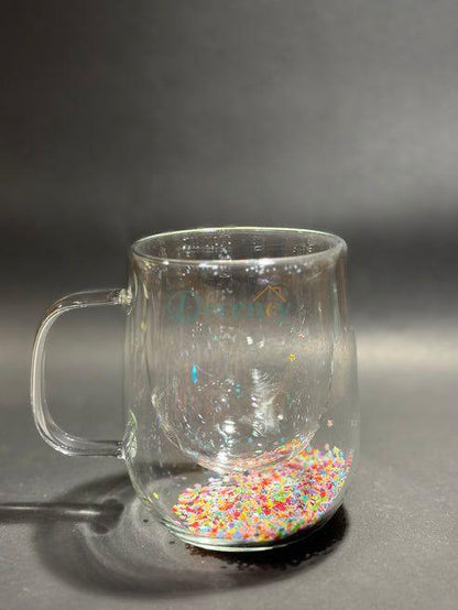 DOUBLE WALL GLASS COFFEE MUGS  350 ML