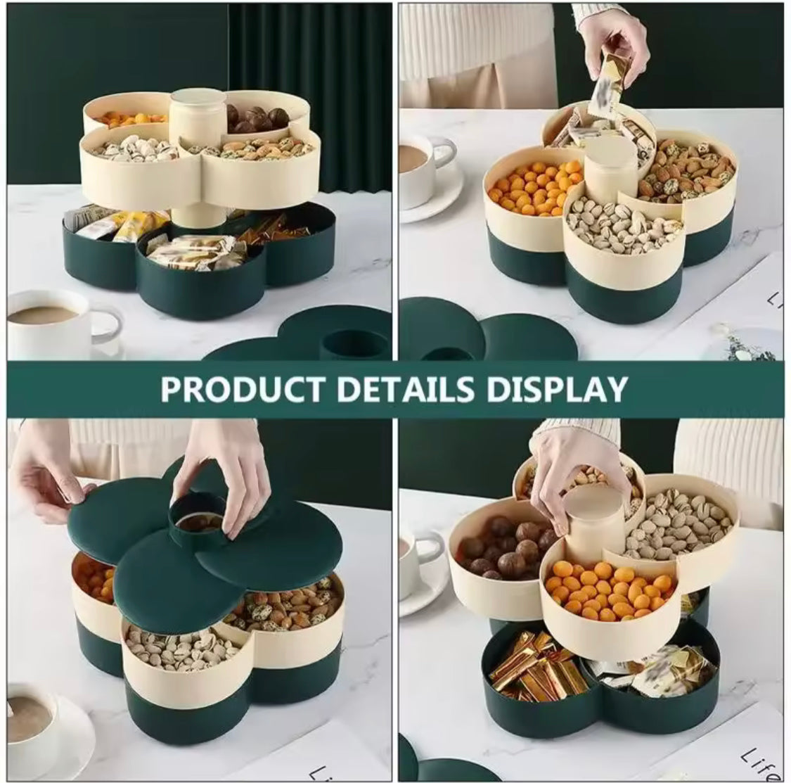 2 Layer Rotating Dry Fruit Tray