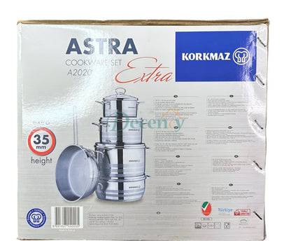 KORKMAZ ASTRA EXTRA Cookware Set 9 Pcs
