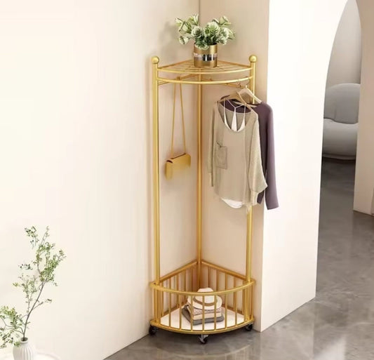 Metal Corner Rack with Wheels