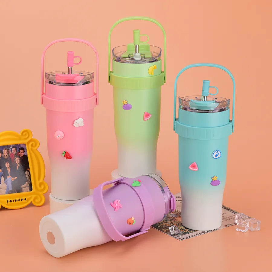 40oz Cute Tumbler Cup with Straw Lid