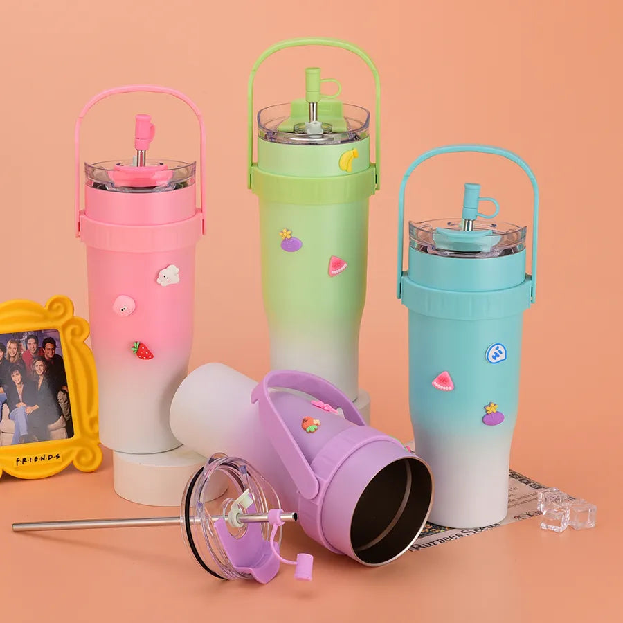 40oz Cute Tumbler Cup with Straw Lid