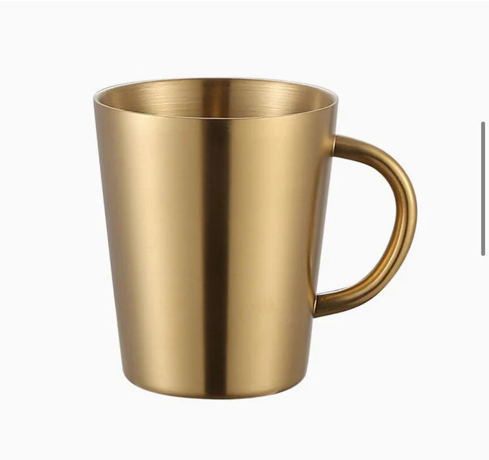 Golden Double Wall Coffee Mug