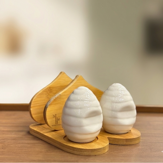 Egg Shape Salt & Pepper With Napkin holder