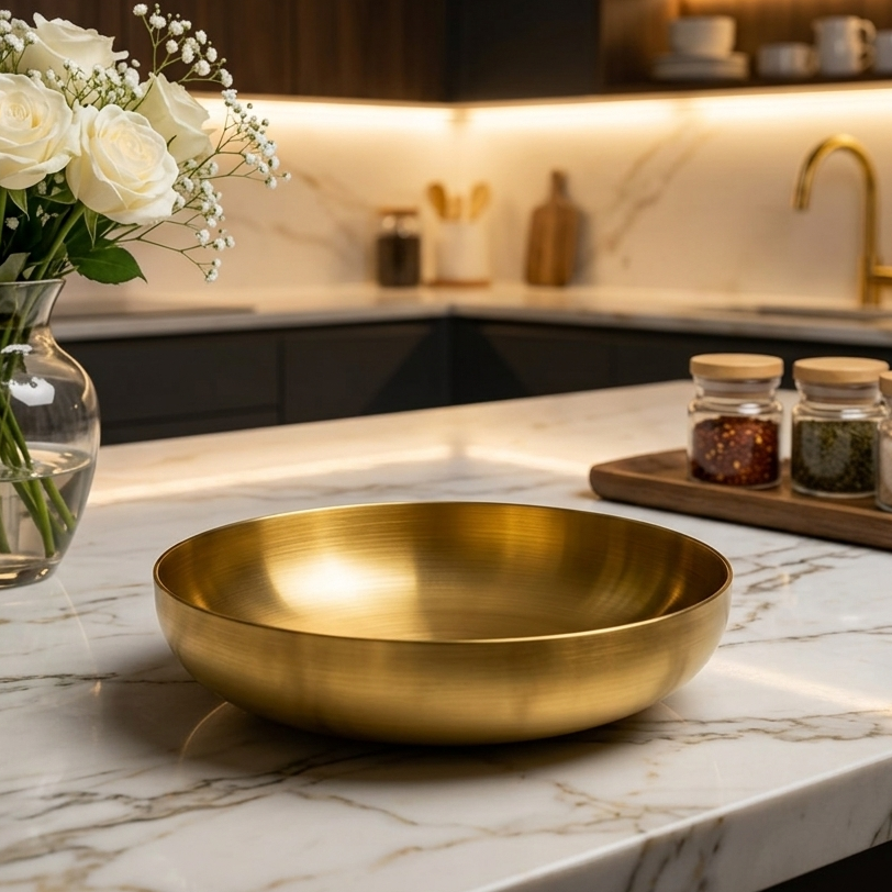 Luxury Gold Stainless Steel Seasoning & Serving Dish – 19cm