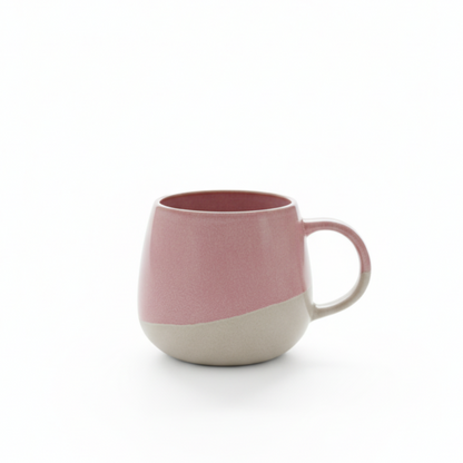 Two-Tone Pink Ceramic Mug – Elegant Coffee Cup