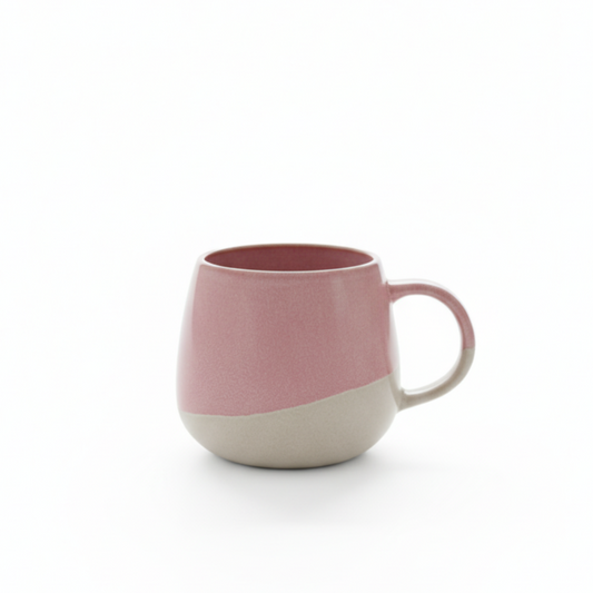 Two-Tone Pink Ceramic Mug – Elegant Coffee Cup