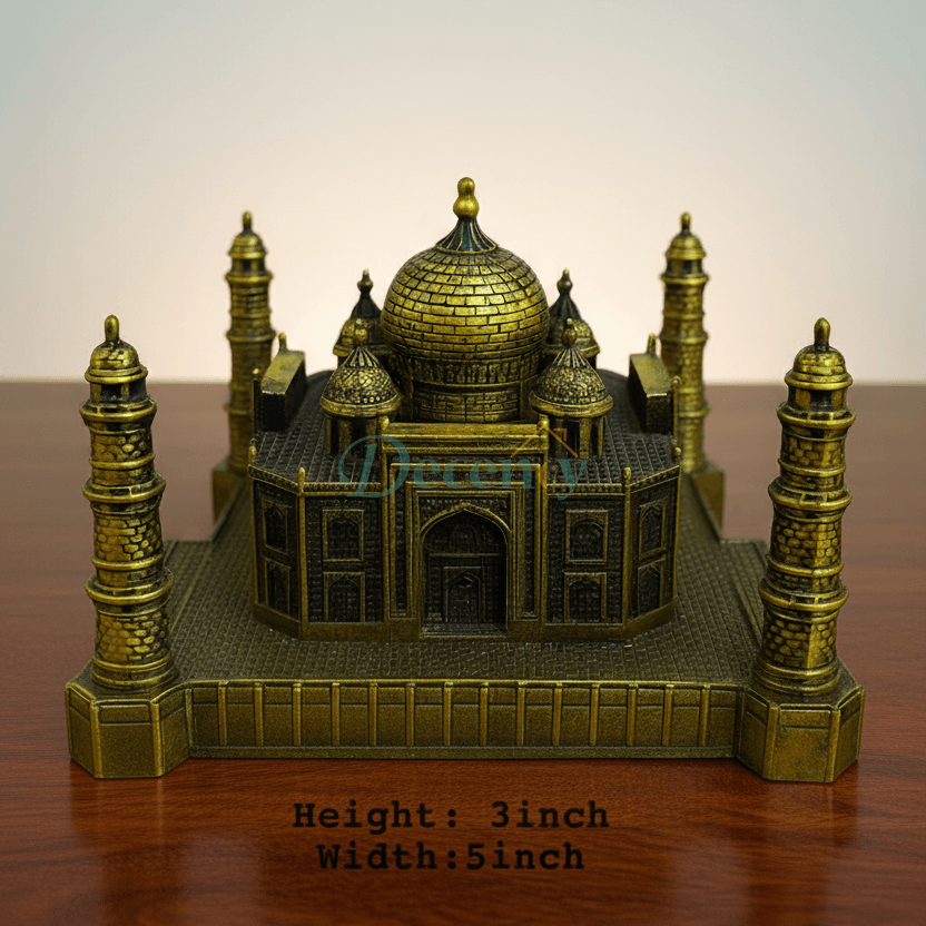 Elegant Golden Taj Mahal Showpiece – Metal Decorative Model d