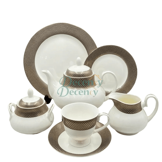 24 PCS Tea Set with Elegant -Cups, Saucers & Serving Accessories ( 4 )