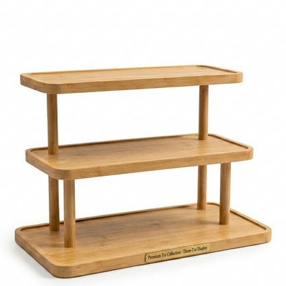 Bamboo 3-Tier Display Stand – Natural Bamboo Serving & Dessert Stand