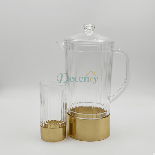Acrylic Water Set with Decorative Gold and White Pattern (2)