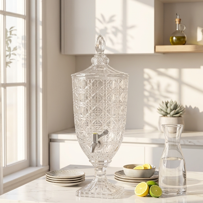 Royal Crystal Beverage Dispenser Without Glasses 3 L (06)