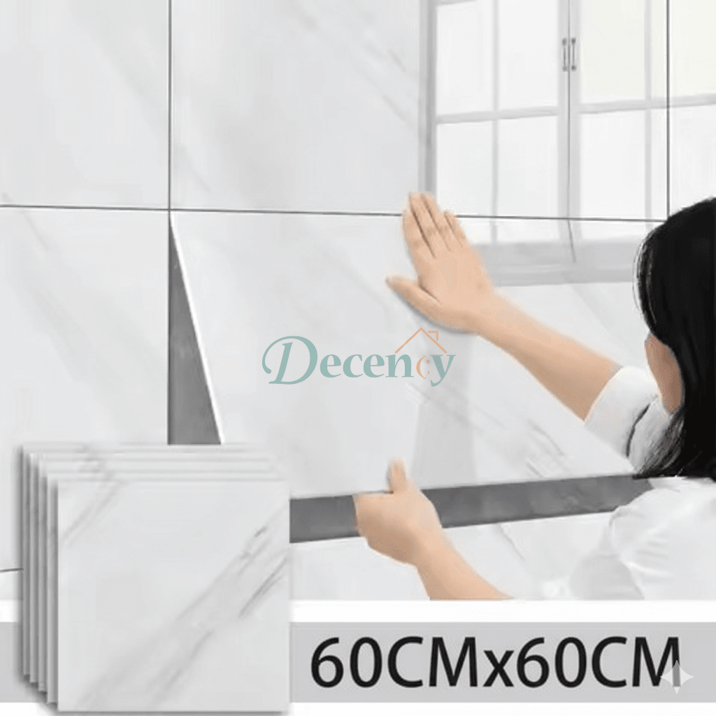 60x60cm Marble Gold 3D Self-Adhesive Waterproof Kitchen Tile Decal