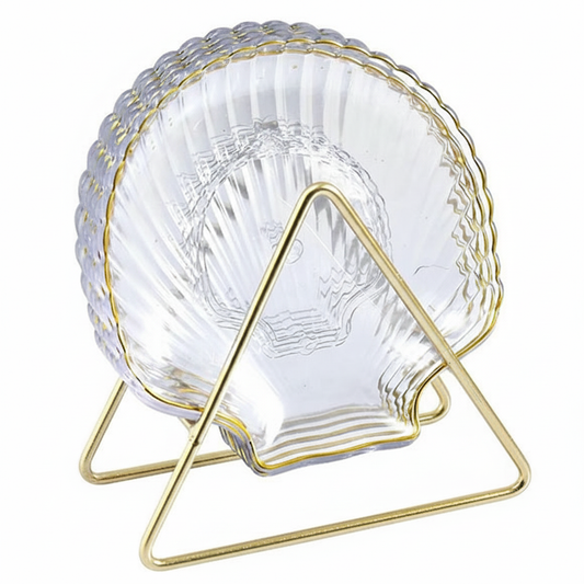 Acrylic Star Shape Plate Set With Metal Stand 8pcs