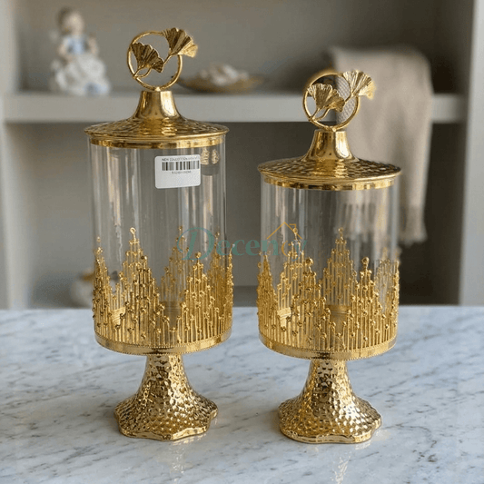 Luxury Golden Storage Jars - Royal Crown