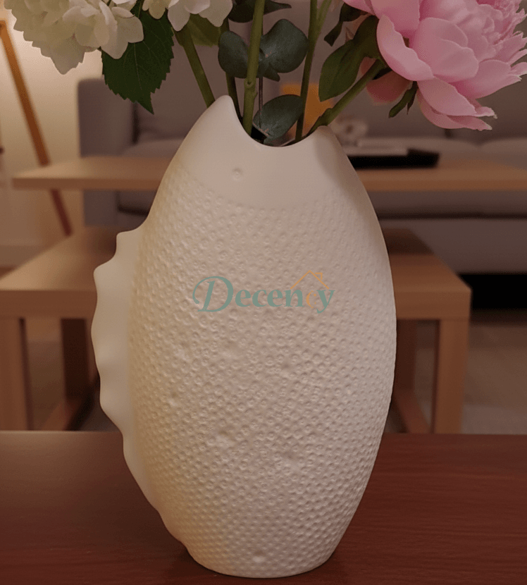 Elegant Ceramic Fish-Shaped Vase – 12x5 Inch