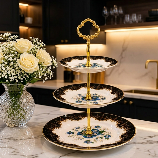 Royal Albert  3-Tier Luxury Serving Platter ( 4 )