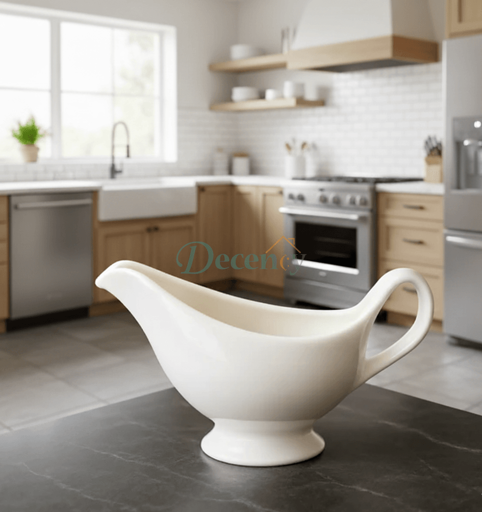 DANNY HOME TABLETOP WHITE CERAMIC GRAVY BOAT - 230ML