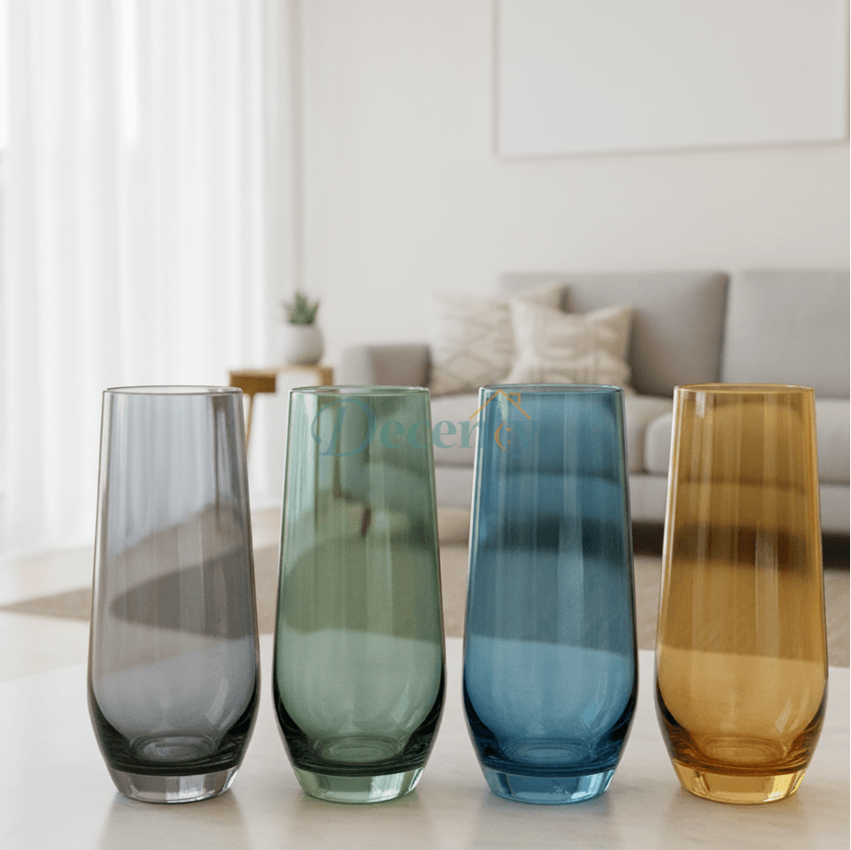 DANNY HOME 4 PIECE MULTICOLOR LONG GLASS SET