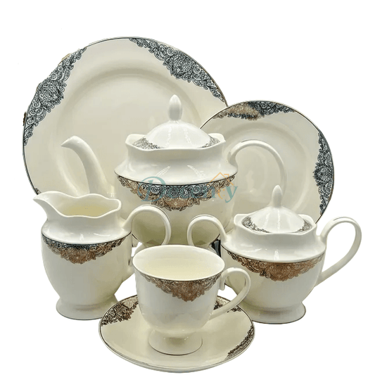 24 PCS Tea Set with Elegant -Cups, Saucers & Serving Accessories ( 5 )