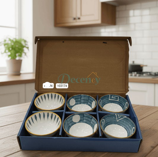 Elegant Sakura Flower Dessert Bowl Set – 6-Piece Ceramic Collection