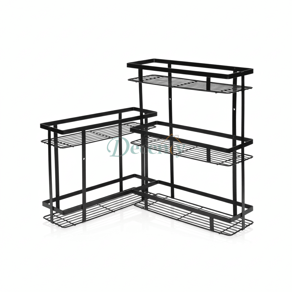 3-Tier Multi-Purpose Metal Spice Rack Wall Mount and Countertop Organizer