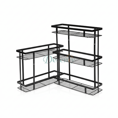 3-Tier Multi-Purpose Metal Spice Rack Wall Mount and Countertop Organizer