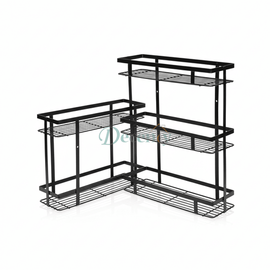 3-Tier Multi-Purpose Metal Spice Rack Wall Mount and Countertop Organizer