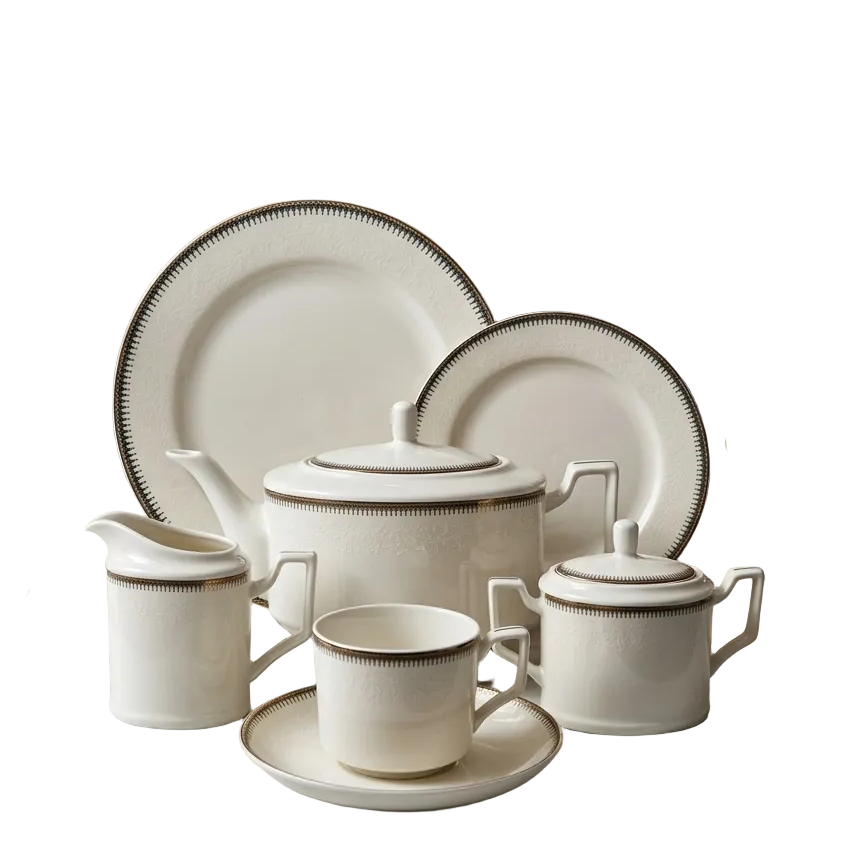 24 PCS Tea Set with Elegant -Cups, Saucers & Serving Accessories ( 10 )