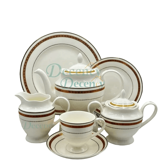 24 PCS Tea Set with Elegant -Cups, Saucers & Serving Accessories ( 7 )