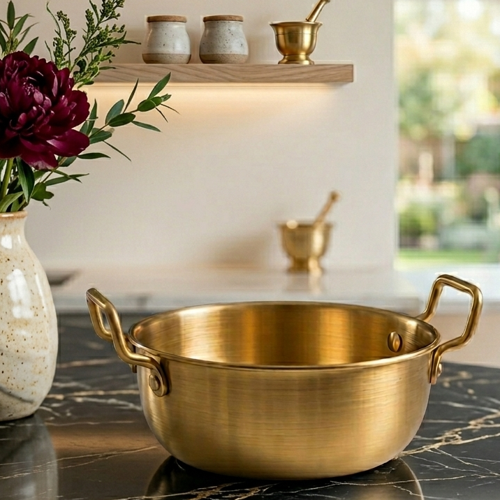 Luxury Golden Eared Serving Bowl  – Premium