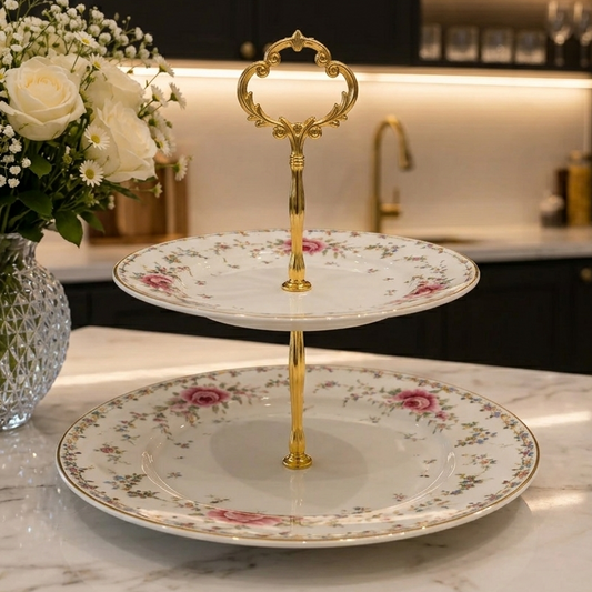 Royal Albert 2-Tier Luxury Serving Platter ( 2 )