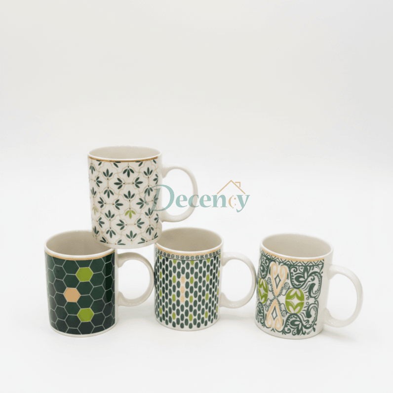 Geometric & Floral Green Mug