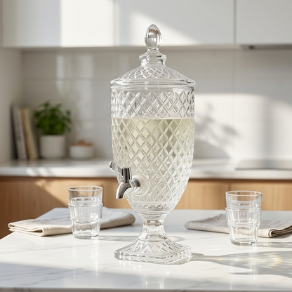 Royal Crystal Beverage Dispenser Without Glasses 3 L (01)