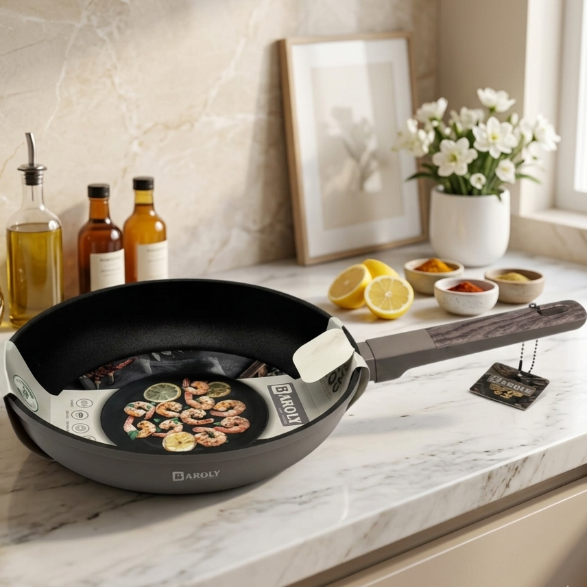 Baroly  Marble Coated Non-Stick Fry Pan