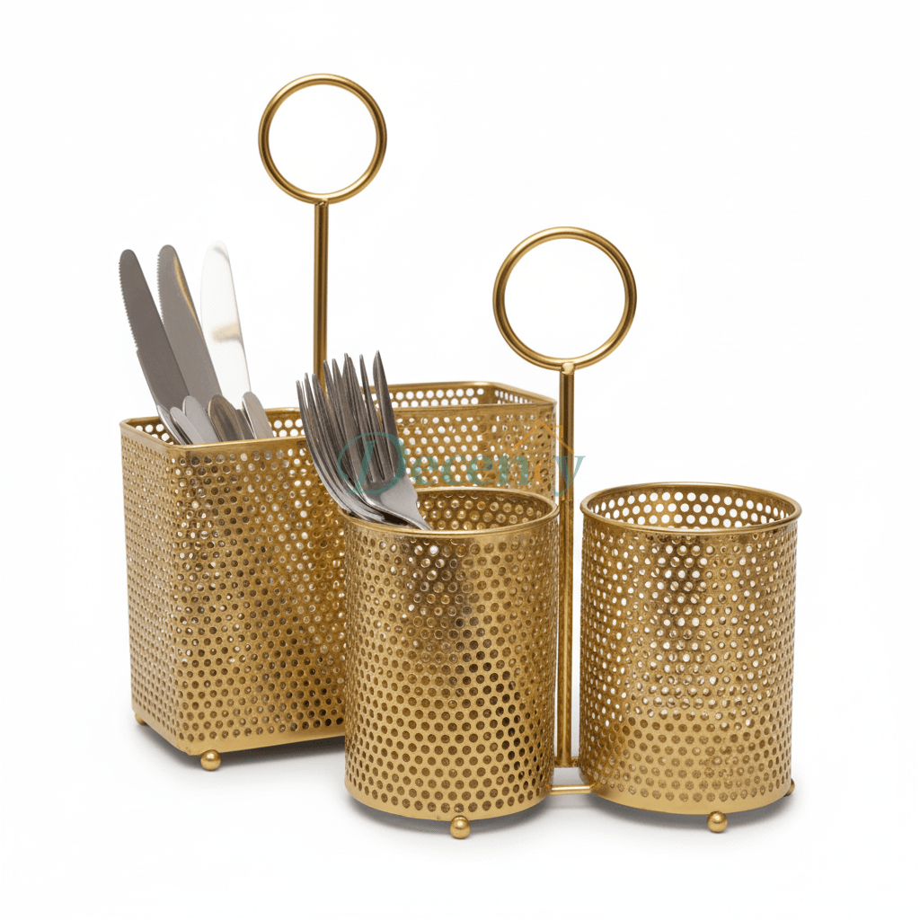 Cutlery holder golden