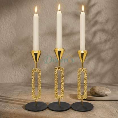 Premium Metal Candle Holder Set (3-Pack)