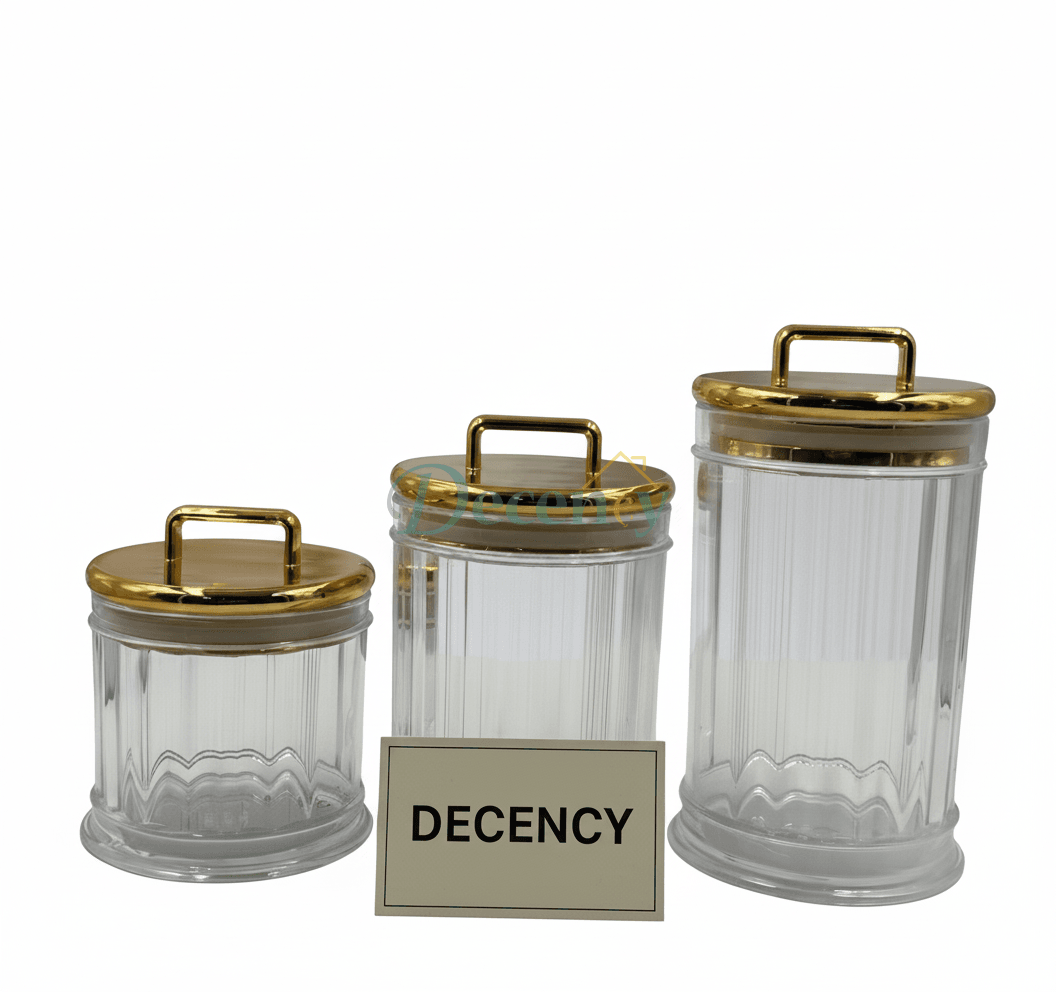 3-Piece Acrylic Storage Jar Set– Elegant & Versatile (3)