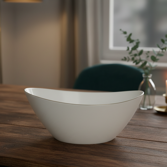 Danny Home Ceramic Gold Line Salad Bowl 3Pcs – 10 Inch